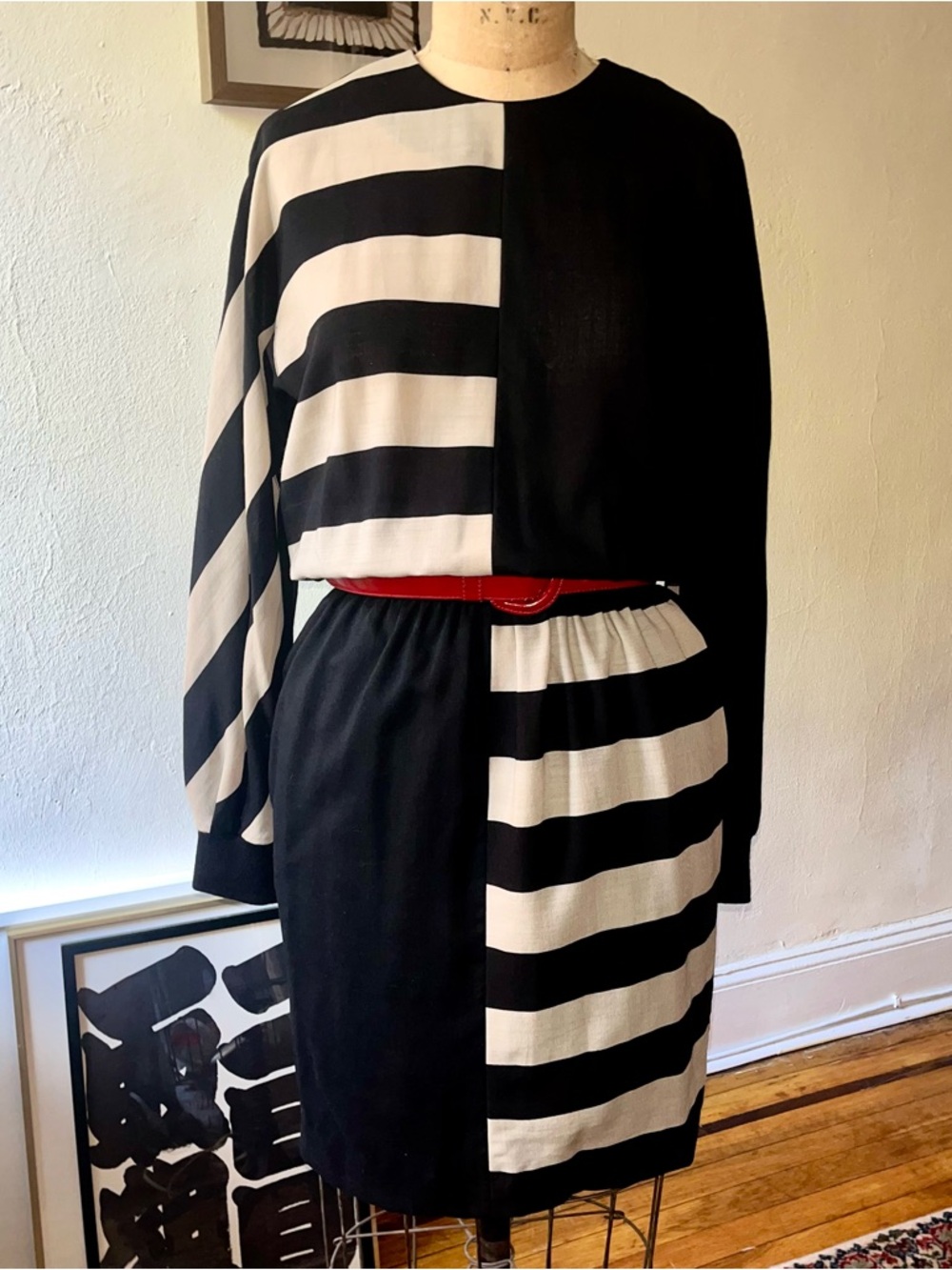 Vintage 90s Akris Striped Dress